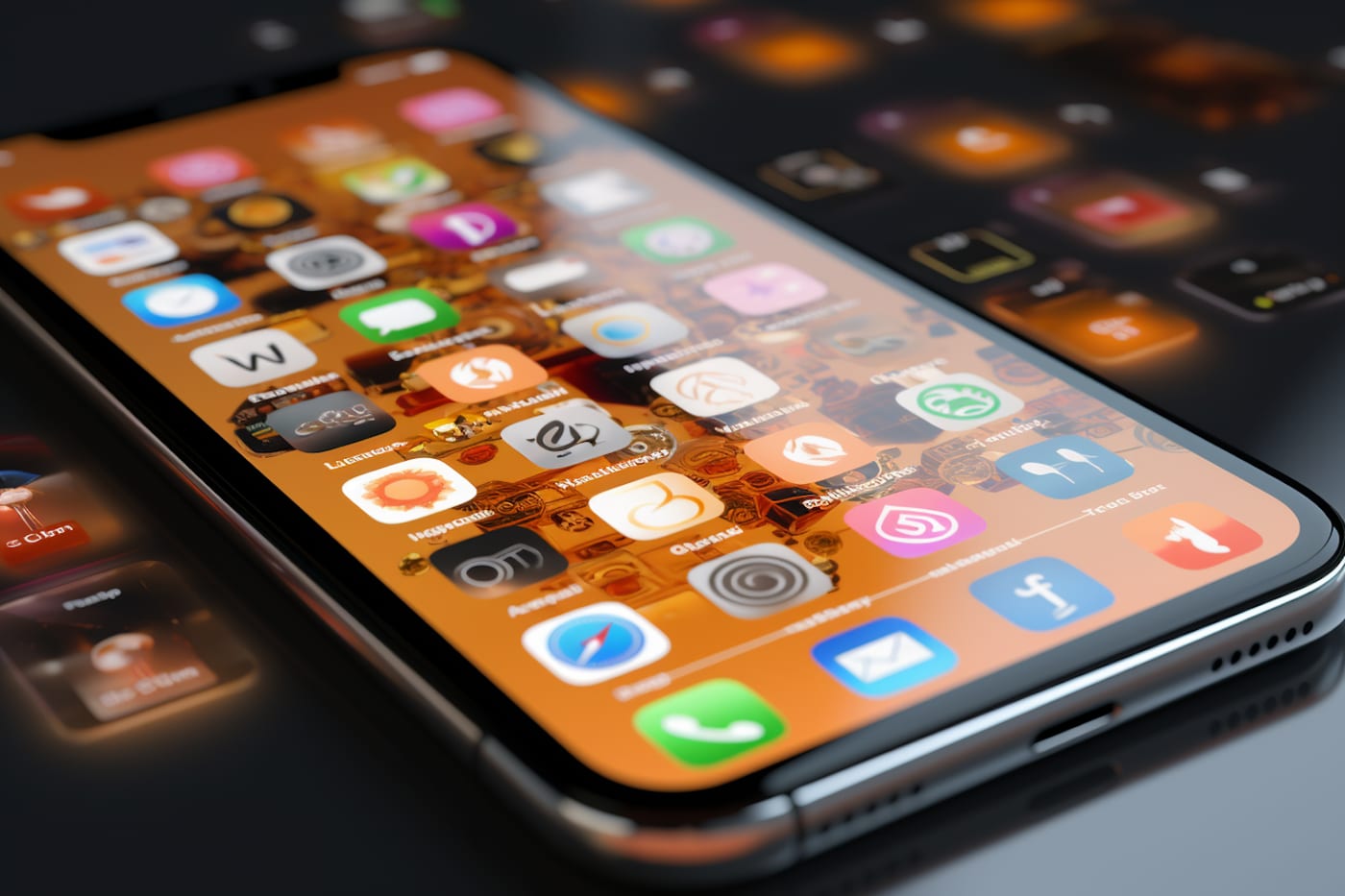 Smartphone home screen filled with the eduport app and other application icons