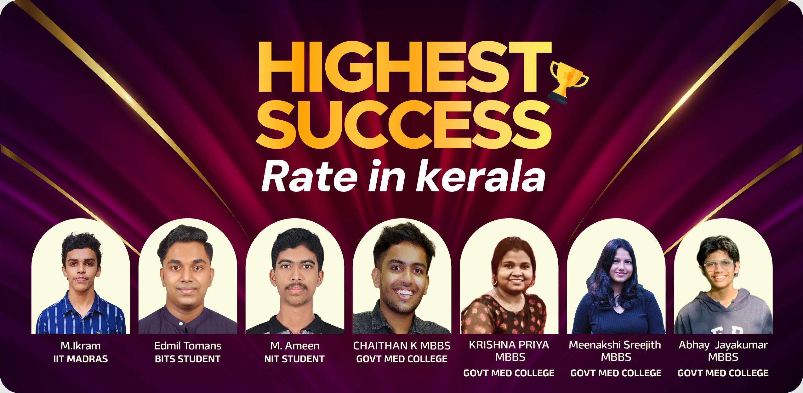 Highest success rate in Kerala — student success stories
